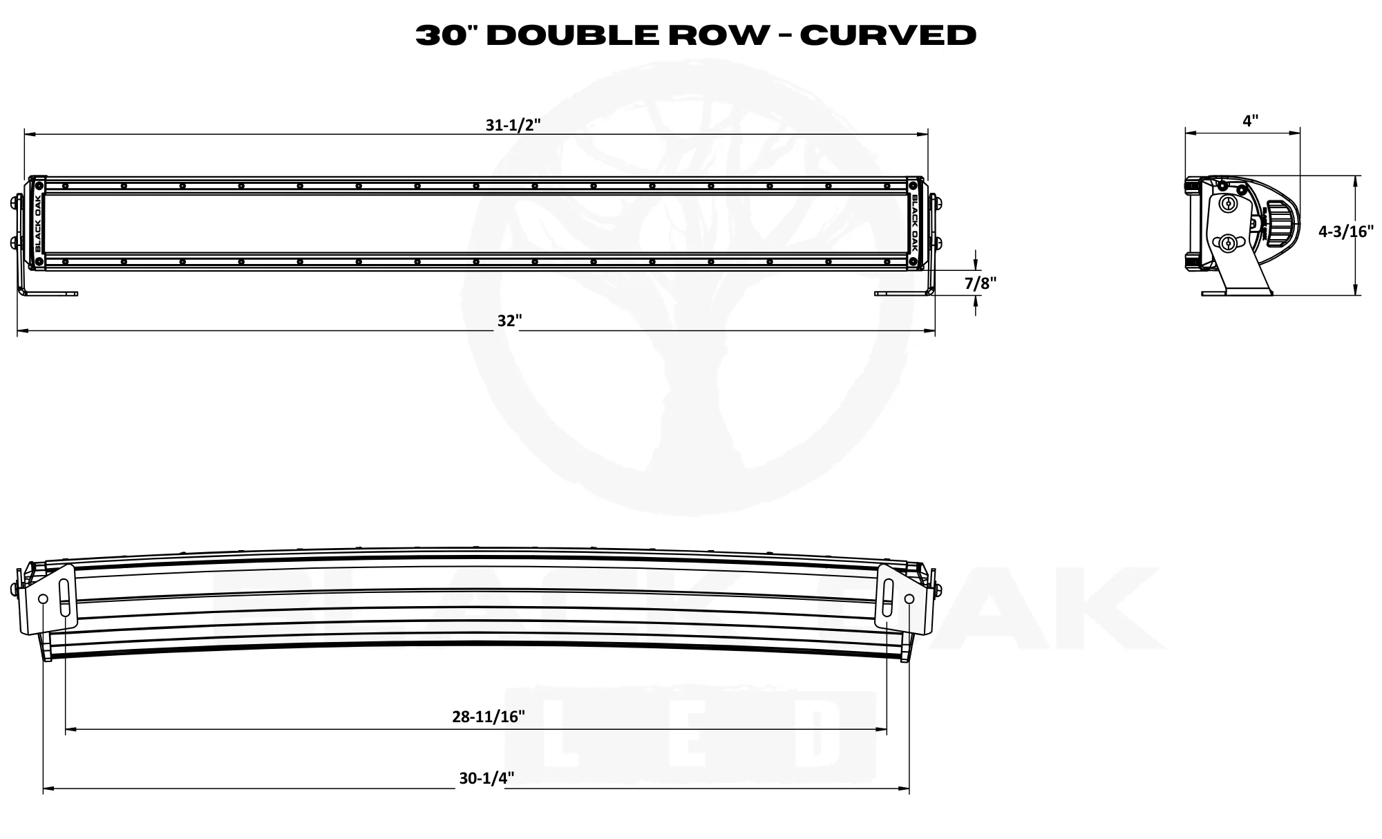 30 Inch Curved Double Row Marine LED Light Bar – Pro Series 3.0 | Spot, Flood, or Combo (180W / 300W) - Image 4